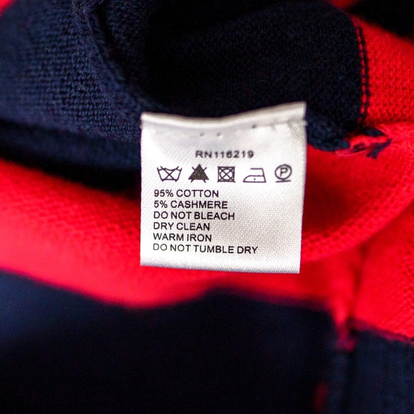 Y2K ** Steven Alan Deep V-Neck Cardigan Navy / Red Stripe - Size S - Picture 7 of 11